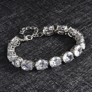 SHOP LC DELIVERING JOY Cubic Zirconia Tennis Bracelet White Diamond Simulated Bracelets for Women 8" Ct 27.22 Birthday Gifts for Women