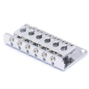 Metallor Guitar Saddles Bridge for Hardtail Strat Tele Electric Guitar Parts Replacement Chrome.