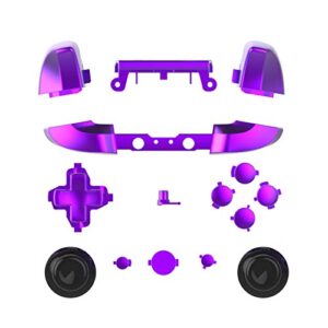 wps chrome color abxy dpad triggers full buttons set mod kits for newest xbox one slim/xbox one s controller with screwdriver (torx t6 t8) set (chrome purple)