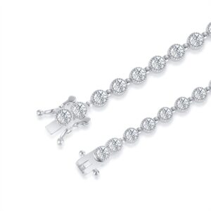 SHKA Tennis Bracelets for Women, Sterling Silver Diamond Bracelets for Women 925 Prime Jewelry, Rose Gold Dainty Bracelet for Women Trendy 6.75-7.25 Inch (Platinum 7.25 inch)