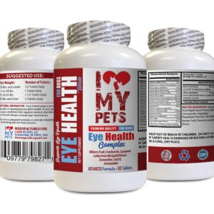 I LOVE MY PETS LLC Dog Eye Supplement - Dog Eye Health Complex - Premium Formula - Vet Recommended - Dog Lutein - 1 Bottle (60 Treats)