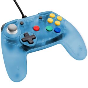 Retro Fighters Next Gen N64 Controller Brawler64 Gamepad Transparent Colors - Blue - Nintendo 64