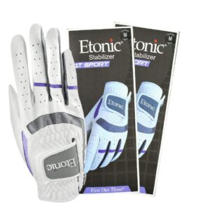 Etonic Golf Ladies LRH Stabilizer F1T Sport Glove (2 Pack) White Large