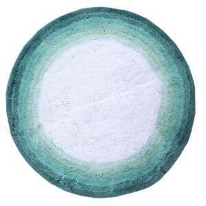 Better Trends 100% Cotton Bathroom Mat in Torrent Collection - Ultra Soft, Plush, Absorbent, Tufted Bath Mat Rug in Vibrant Colors, Size 30" Round Rug, Turquoise Rug