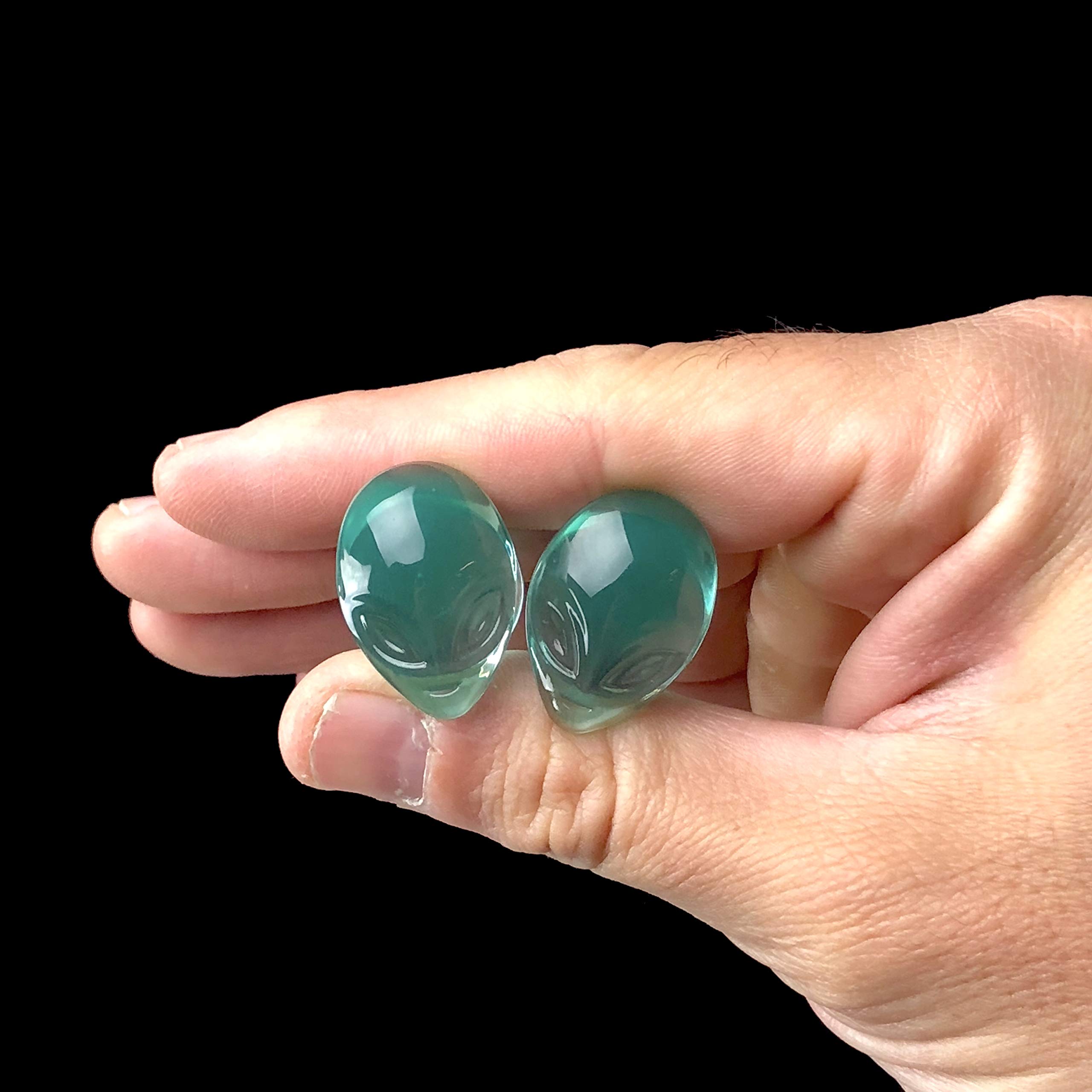 Mystic Metals Body Jewelry Pair of Green Alien Glass Plugs (PG-509) - Sold as a Pair (0g (8mm))