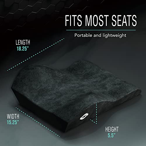 SAMSONITE, [Mid-Low] Back Support Lumbar Pillow for Office Chair or Car Seat, [HIGH GRADE - MEMORY FOAM], Boost your Back Comfort Zone, Versatile Use Supportive Cushion with Soft Plush Cover