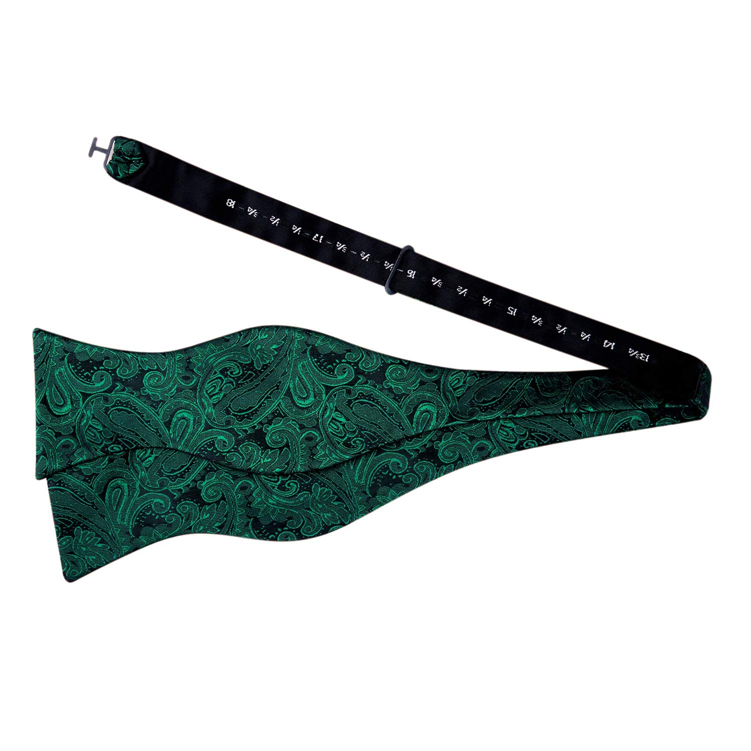 Alizeal Mens Classic Paisley Woven Self-tied Adjustable Bow Tie, Cummerbund and Pocket Square, Dark Green