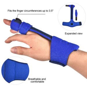 KuKiMa Finger Extension Splint, Medical Aluminum Support Trigger Finger Sprains Wounds Fingers Injuries Strains Mallet Finger Pain Relief Adjustable Extension Splint Fits All Fingers