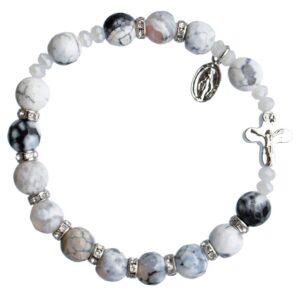 howlite 8mm rosary bracelet