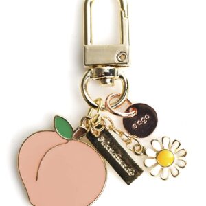 elago AirPods Keyring [PEACH] - Charm for AirPods, Handbag, Tote, Purse, Backpack, Bag, Car Key, Durable Keychain, Sturdy material, Cute Accessories for Women