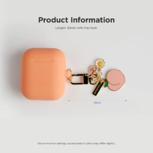 elago AirPods Keyring [PEACH] - Charm for AirPods, Handbag, Tote, Purse, Backpack, Bag, Car Key, Durable Keychain, Sturdy material, Cute Accessories for Women