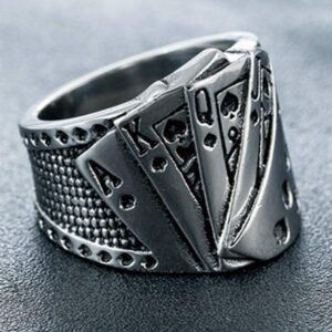 Jude Jewelers Stainless Steel Poker Games Casino Cocktail Party Biker Spade Ring (Silver, 10)