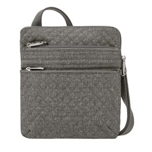 travelon anti-theft boho slim crossbody, gray heather solid