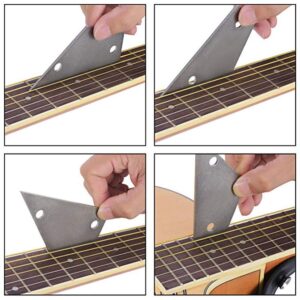 Guitar Luthier Tool Kit Included 1 Pcs Guitar Fret Crowning Luthier File, 1 Pcs Stainless Steel Fret Rocker, 2 Pcs Fingerboard Guards Protectors and 2 Grinding Stone for Guitar