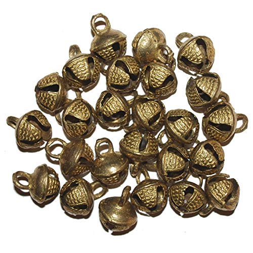 eSplanade 100 Pcs Indian Brass Anklets/Ghungroo Bells Loose Beads Bellydance Music Classes Craft gold