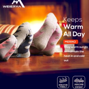 WEIERYA Ski Socks 2 Pairs Pack for Skiing, Snowboarding, Outdoor Sports Performance Socks Blue L 2 Pairs