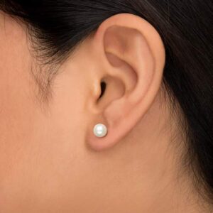 ComfyEarrings Pearl Studs with Comfy Flat Back