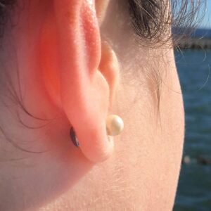 ComfyEarrings Pearl Studs with Comfy Flat Back