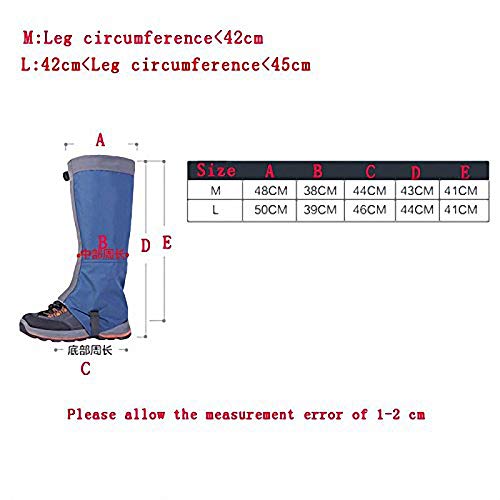 LEJUNJIE Waterproof Snow Leg Gaiters Breathable Snow Leggings Long Outdoor Hiking Fishing Boots Gaiters Hunting Riding Leggings