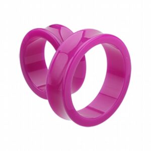 supersize neon colored acrylic double flared ear gauge tunnel plug (1-1/4" (32mm), purple)