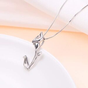 S925 Sterling Silver Flower Calla Lily Pendant Necklace