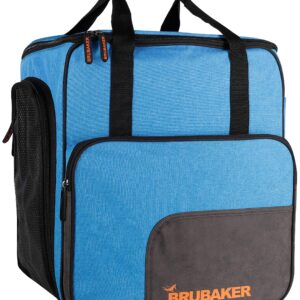 BRUBAKER Combo Set Carver Performance - Ski Bag and Ski Boot Bag for 1 Pair of Skis + Poles + Boots + Helmet - Blue Black - 74 3/4 Inches / 190 Cm