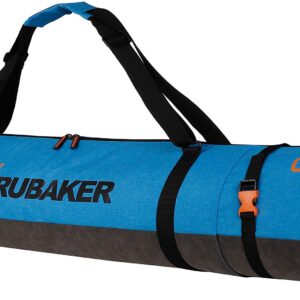 BRUBAKER Combo Set Carver Performance - Ski Bag and Ski Boot Bag for 1 Pair of Skis + Poles + Boots + Helmet - Blue Black - 74 3/4 Inches / 190 Cm