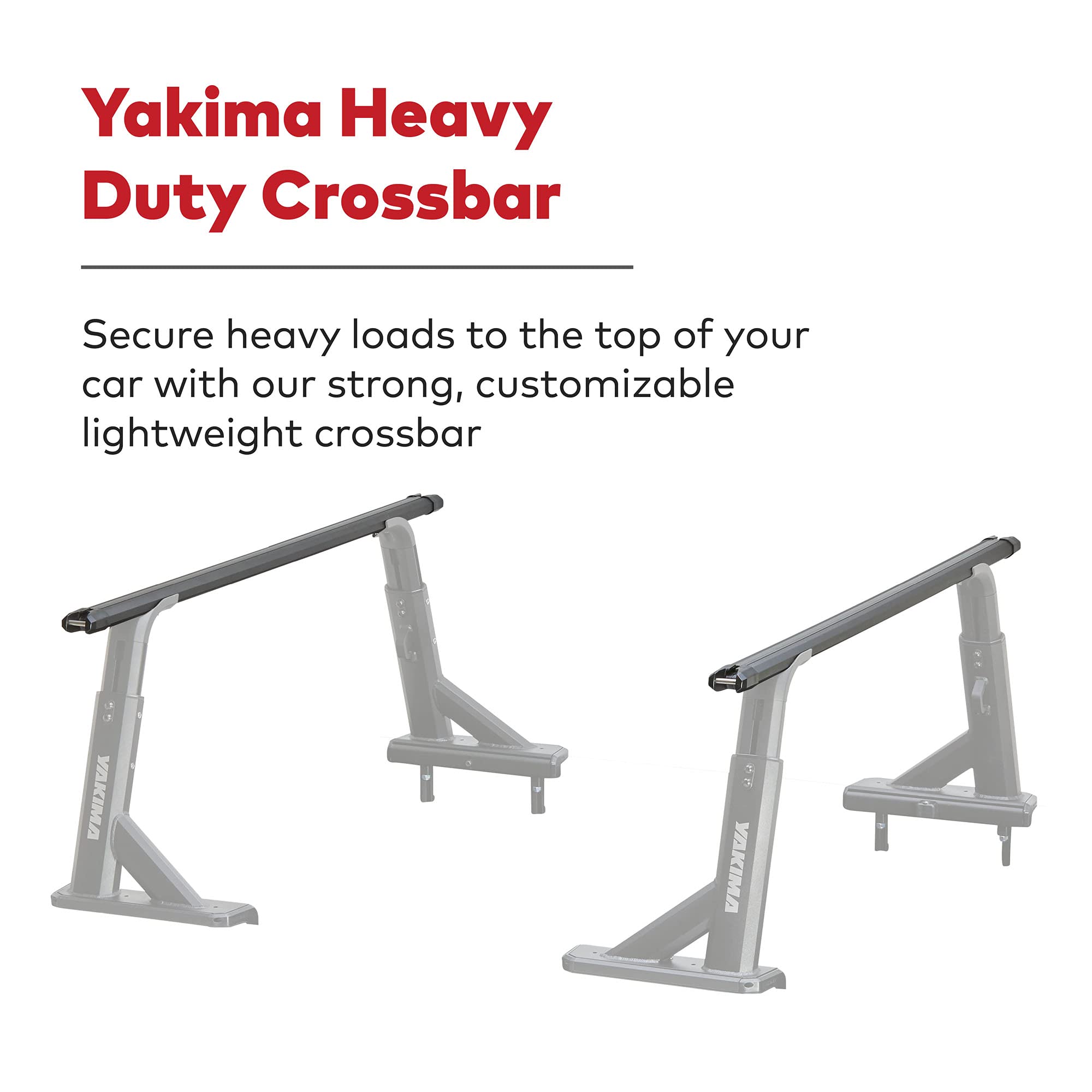 Yakima HD Bar (Pair) Heavy-Duty Crossbar, 68" Large, Rugged Aluminum Construction with T-Slot Attachment and Integrated Tie-Down Points