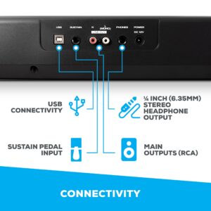 Digital Piano Bundle - Electric Keyboard with 88 Semi Weighted Keys, Built-In Speakers, 5 Voices and Sustain Pedal – Alesis Recital and M-Audio SP-2