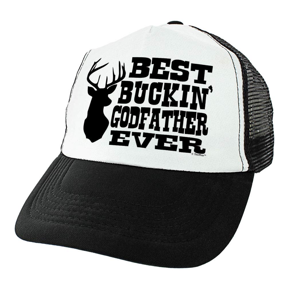 Godfather Hunting Gifts Best Buckin' Godfather Trucker Hat Godfather Presents for Men Trucker Hat Black