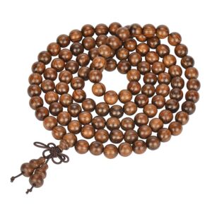 anzhongli mala beads bracelet 108 8mm Beaded Necklace sandalwood elastic (Gourd - Rosewood)