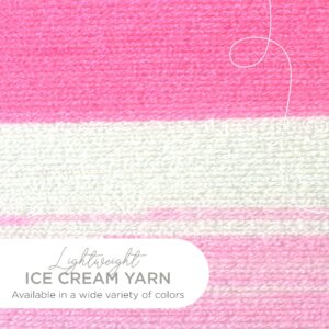 (3 Pack) Lion Brand Yarn ice Cream Baby Yarn, Strawberry