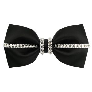 Men's 100% Satin Silk Luxury Crystal Rhinestone Shining Pre-tied Solid Bow Ties Bling Bowties