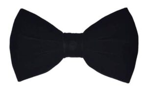 solid velvet pre-tied bow tie & hanky set (black)