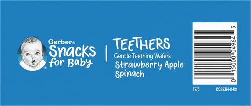 Gerber Snacks for Baby Teethers, Strawberry Apple Spinach, 1.7 oz Box (12 Pack)