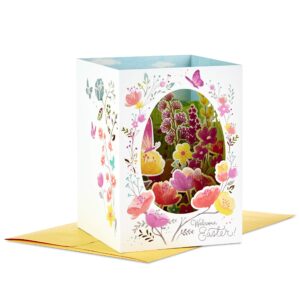 hallmark paper wonder displayable pop up easter card (spring flowers), welcome easter