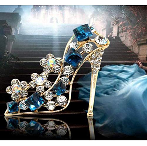 Shuiniba High Heels Shoes Shape Brooch Pin for Women Brides Created Brooch Size 4.2×3.9cm