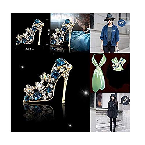 Shuiniba High Heels Shoes Shape Brooch Pin for Women Brides Created Brooch Size 4.2×3.9cm