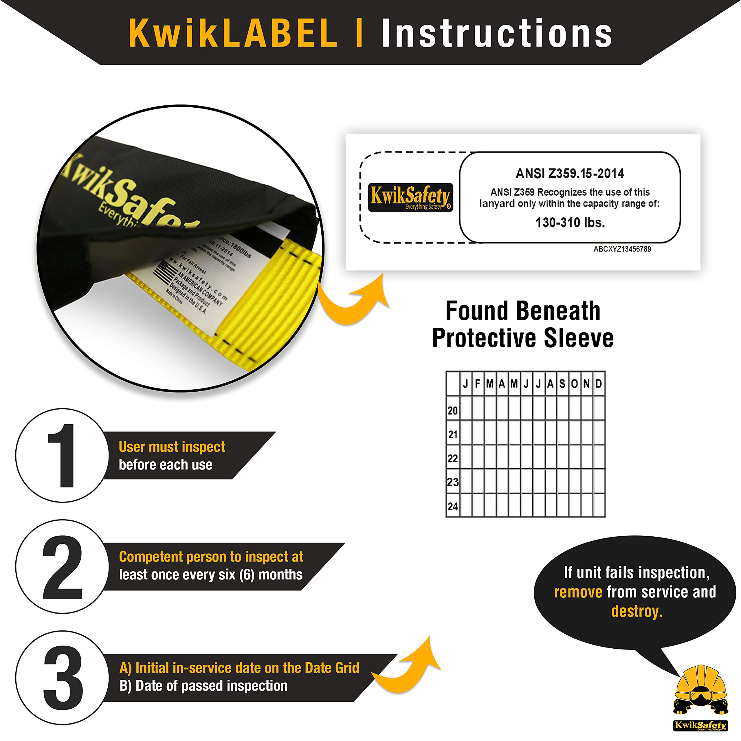 KwikSafety - Charlotte, NC - RATTLER [2 PACK] Internal Shock Absorber Single Leg 6ft Safety Lanyard OSHA ANSI Fall Arrest Protection Equipment Snap Hooks Construction Arborist Roofing