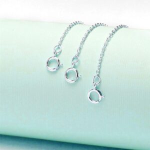 AOBOCO 925 Sterling Silver Chain Extenders for Necklace Bracelet with Gift Box (Set 2'',4'',&6'')