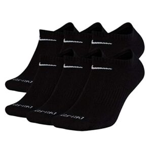 nike plus cushion socks (6-pair) (l (men's 8-12 / women's 10-13), no-show (low cut) black)