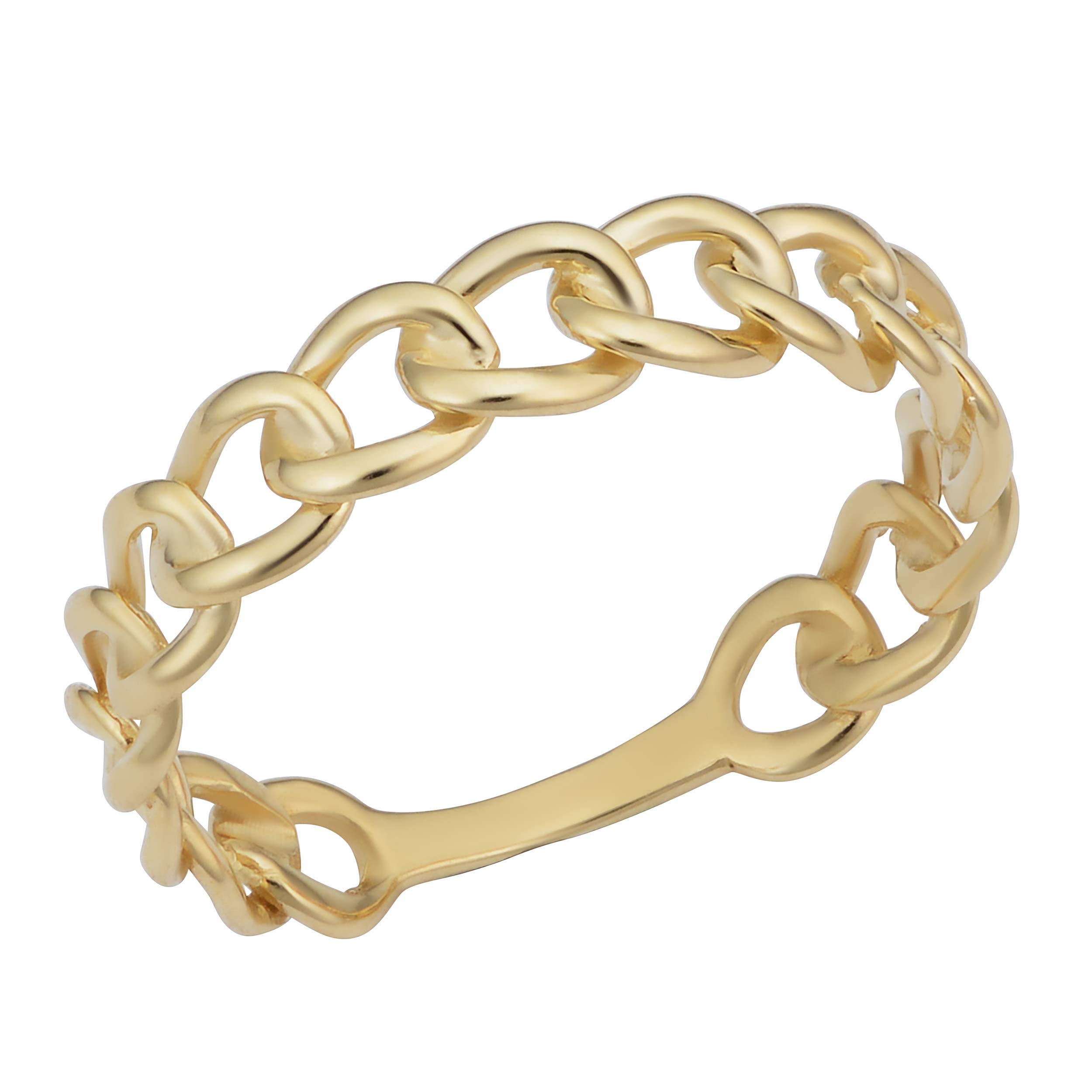 Kooljewelry 14k Yellow Gold 4.5 mm Curb Link Ring (size 7)