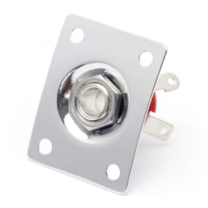 Metallor Output Input Jack Plate Socket for Tele SG Style Electric Guitar Parts Replacement Chrome.