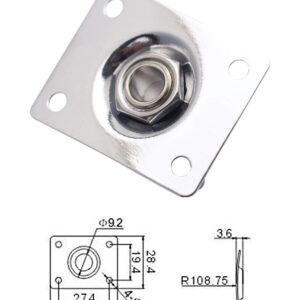 Metallor Output Input Jack Plate Socket for Tele SG Style Electric Guitar Parts Replacement Chrome.