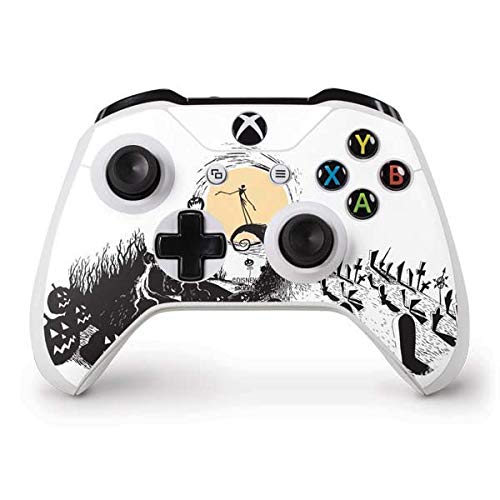 Skinit Decal Gaming Skin Compatible with Xbox One S Controller - Officially Licensed Disney The Nightmare Before Christmas Jack on Spiral Hill Art Design