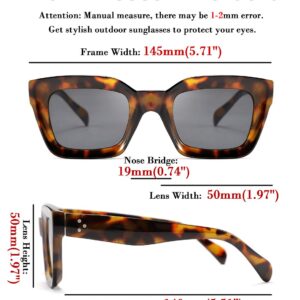 FEISEDY Classic Women Sunglasses Fashion Thick Square Frame UV400 B2471