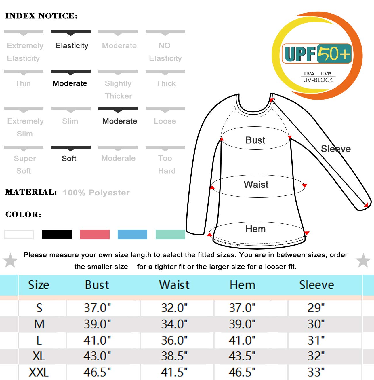 HISKYWIN Women's UPF 50+ Sun Protection Long Sleeve Shirts Outdoor Hiking Fishing Tops HF103- White-M