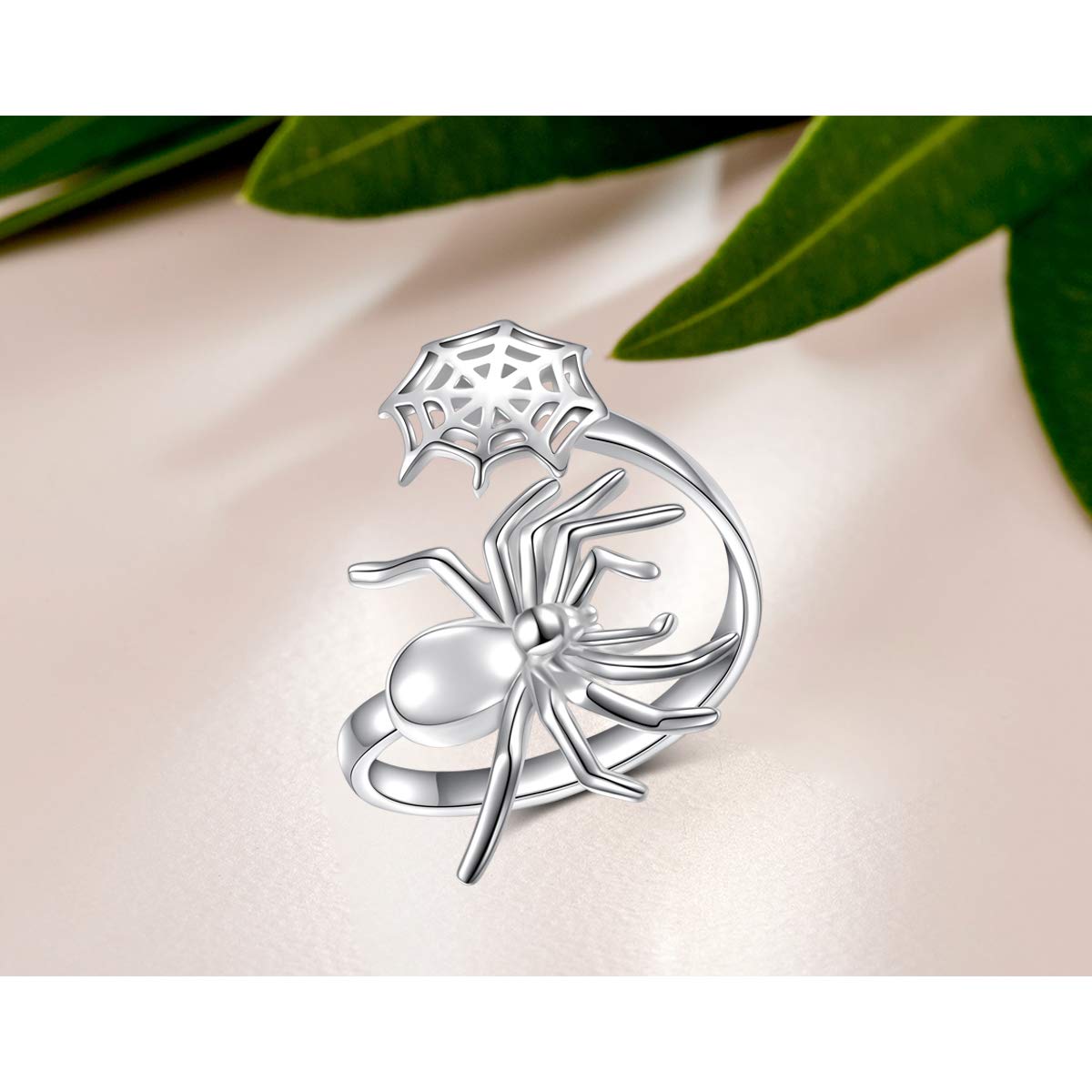 Alphm S925 Sterling Silver Spider Ring for Women Witch Rings Jewelry Gift