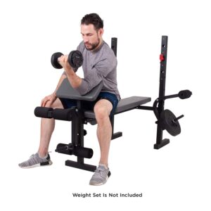 Body Champ Standard Weight Bench with Butterfly and Preacher Curl, Incline/Flat Adjustable BCB580