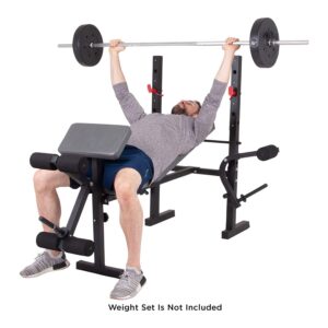 Body Champ Standard Weight Bench with Butterfly and Preacher Curl, Incline/Flat Adjustable BCB580